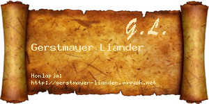 Gerstmayer Liander névjegykártya